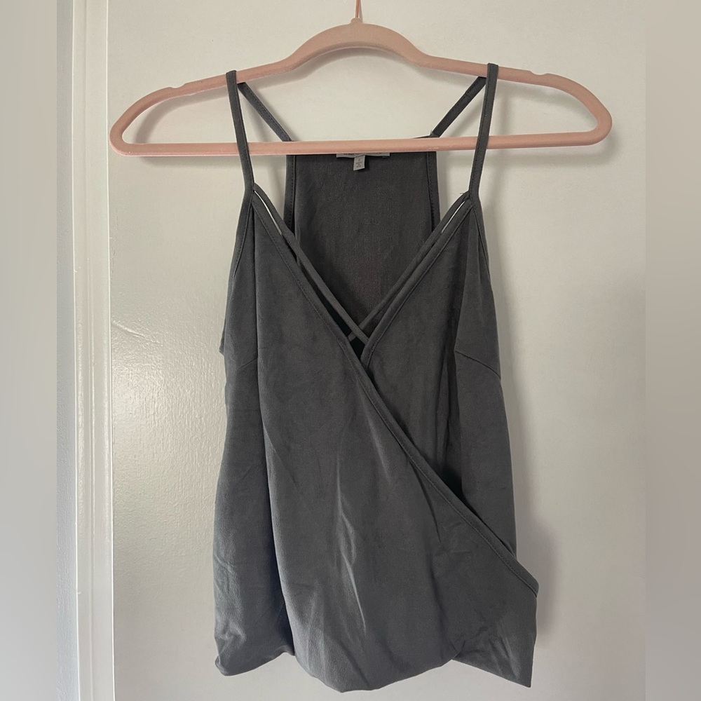 Charlotte Russe Charcoal Wrap Camisole